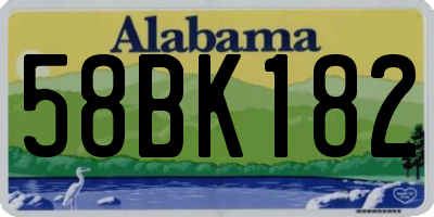 AL license plate 58BK182