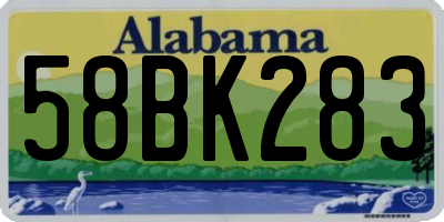 AL license plate 58BK283