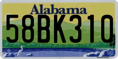 AL license plate 58BK310
