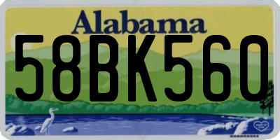 AL license plate 58BK560