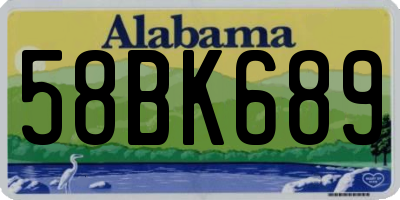 AL license plate 58BK689