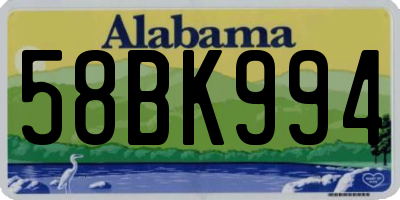 AL license plate 58BK994