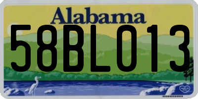 AL license plate 58BL013