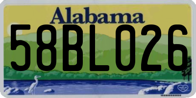 AL license plate 58BL026
