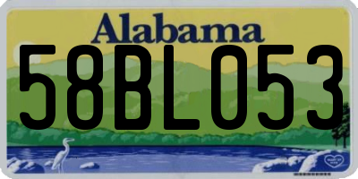 AL license plate 58BL053