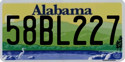 AL license plate 58BL227