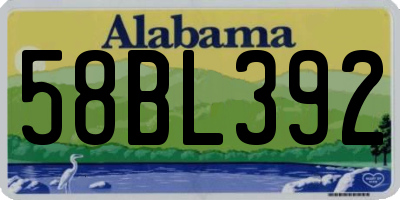 AL license plate 58BL392