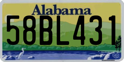 AL license plate 58BL431