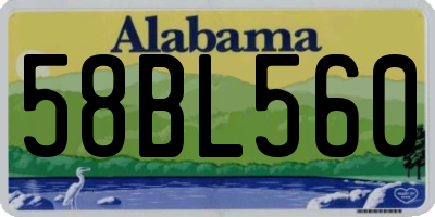 AL license plate 58BL560