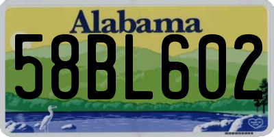 AL license plate 58BL602
