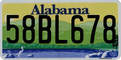 AL license plate 58BL678