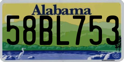 AL license plate 58BL753