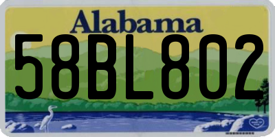 AL license plate 58BL802
