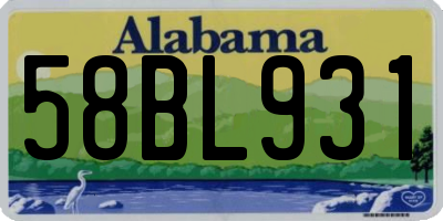 AL license plate 58BL931