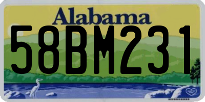 AL license plate 58BM231