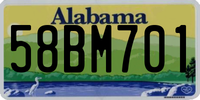 AL license plate 58BM701