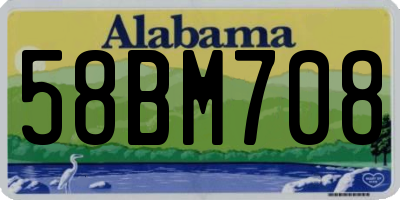 AL license plate 58BM708