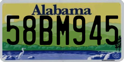 AL license plate 58BM945