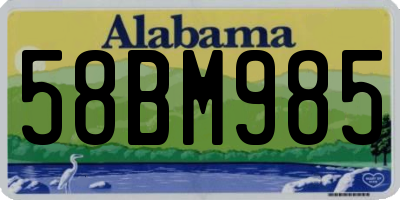 AL license plate 58BM985