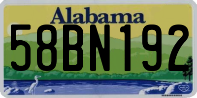 AL license plate 58BN192