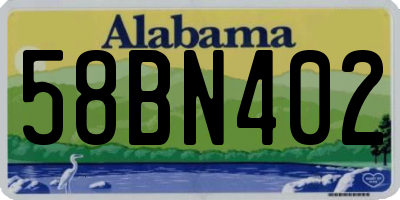 AL license plate 58BN402