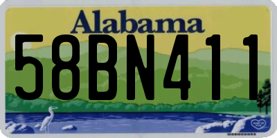 AL license plate 58BN411