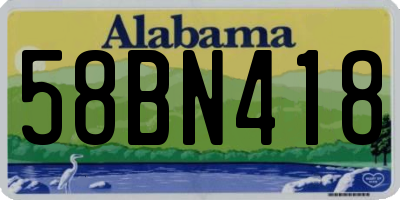 AL license plate 58BN418