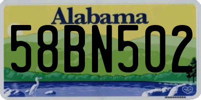 AL license plate 58BN502