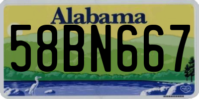AL license plate 58BN667