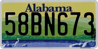 AL license plate 58BN673