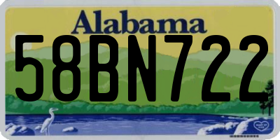 AL license plate 58BN722