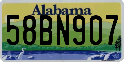 AL license plate 58BN907