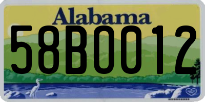 AL license plate 58BO012