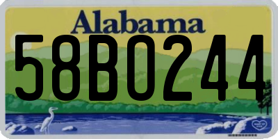 AL license plate 58BO244
