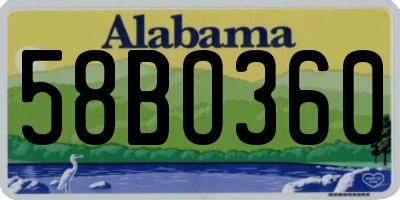 AL license plate 58BO360