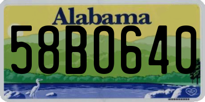 AL license plate 58BO640
