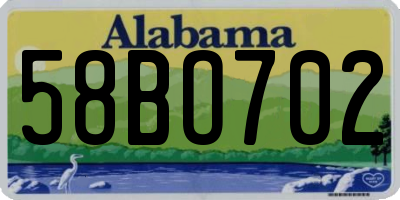 AL license plate 58BO702