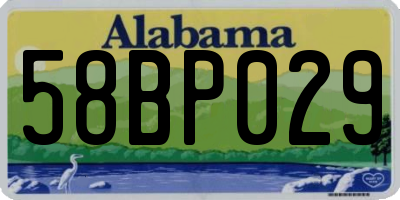 AL license plate 58BP029
