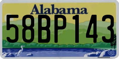 AL license plate 58BP143