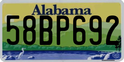 AL license plate 58BP692