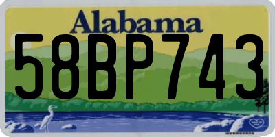 AL license plate 58BP743