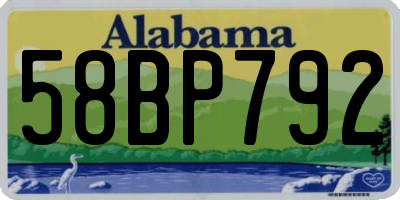 AL license plate 58BP792