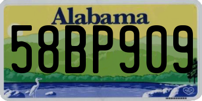 AL license plate 58BP909