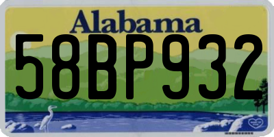 AL license plate 58BP932