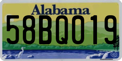 AL license plate 58BQ019
