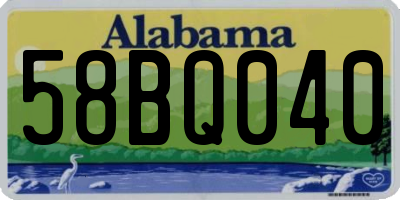 AL license plate 58BQ040