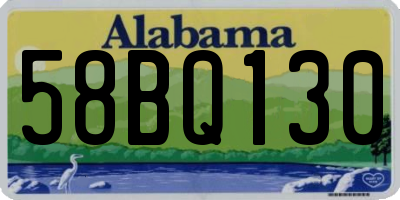 AL license plate 58BQ130