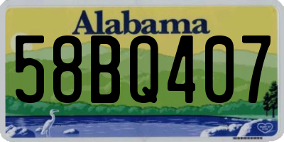 AL license plate 58BQ407