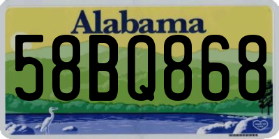 AL license plate 58BQ868