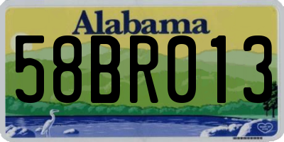 AL license plate 58BR013